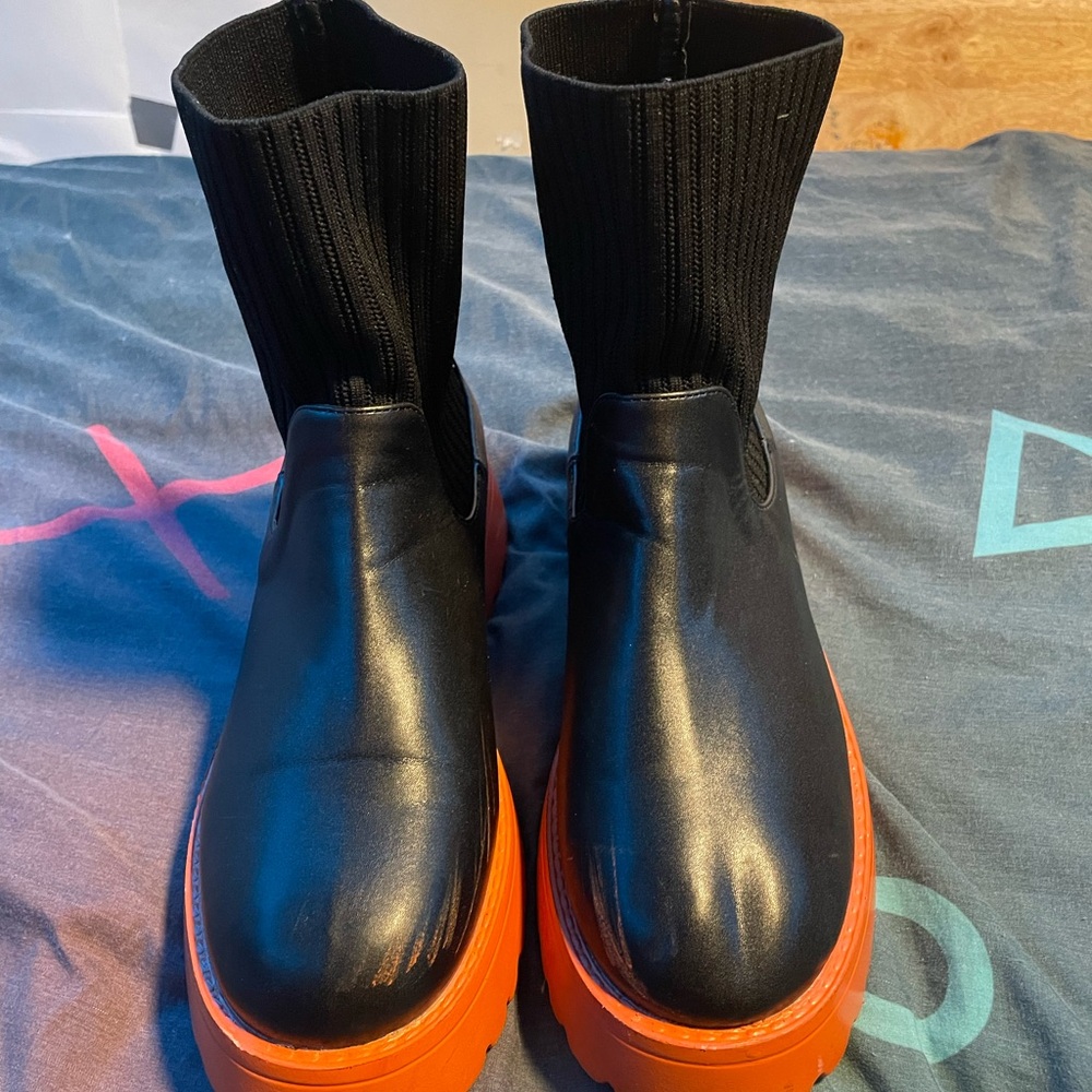 Kids Black and Orange Boots